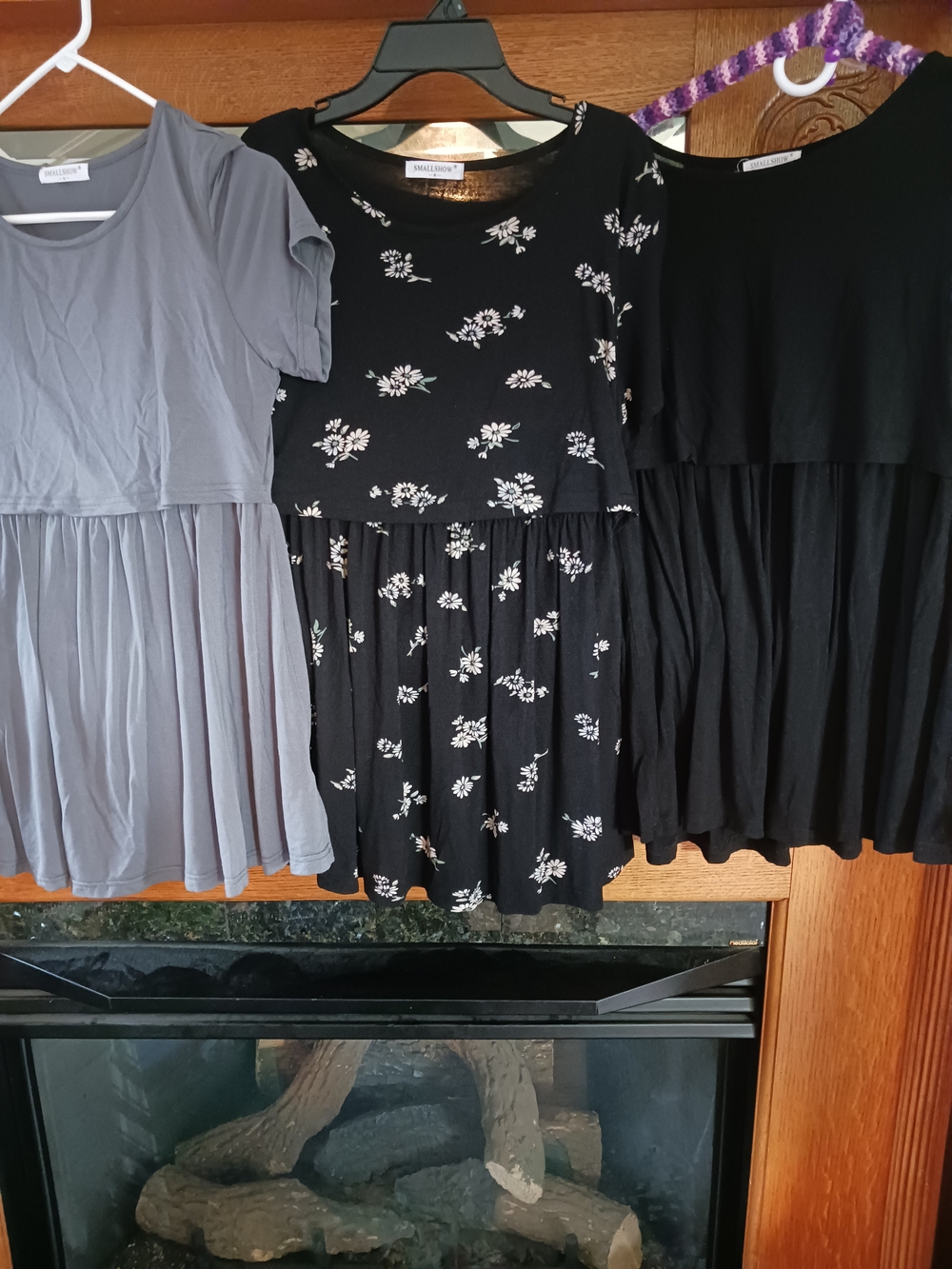 3 | Maternity/Nursing Black, Floral & Grey Tunic Top